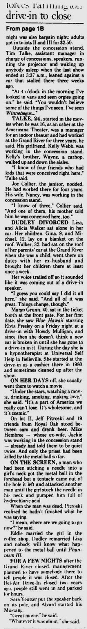 Grand River Drive-In Theatre - News Article (newer photo)